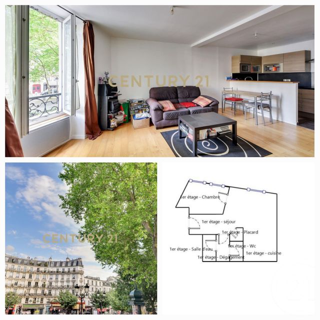 Appartement F2 à vendre - 2 pièces - 39.2 m2 - PARIS - 75018 - ILE-DE-FRANCE - Century 21 Les Abbesses